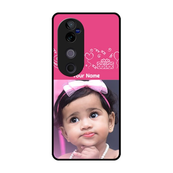 Vivo V40 Pro 5G Custom Glass Phone CaseWith Birthday Line Art Design Vivo V40 Pro 5G Custom Glass Phone CaseWith Birthday Line Art Design