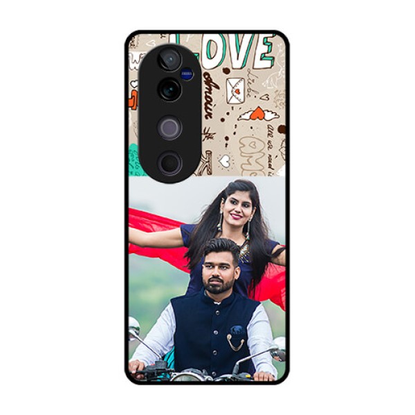 Vivo V40 Pro 5G Custom Glass Phone CaseLove Doodle Pattern