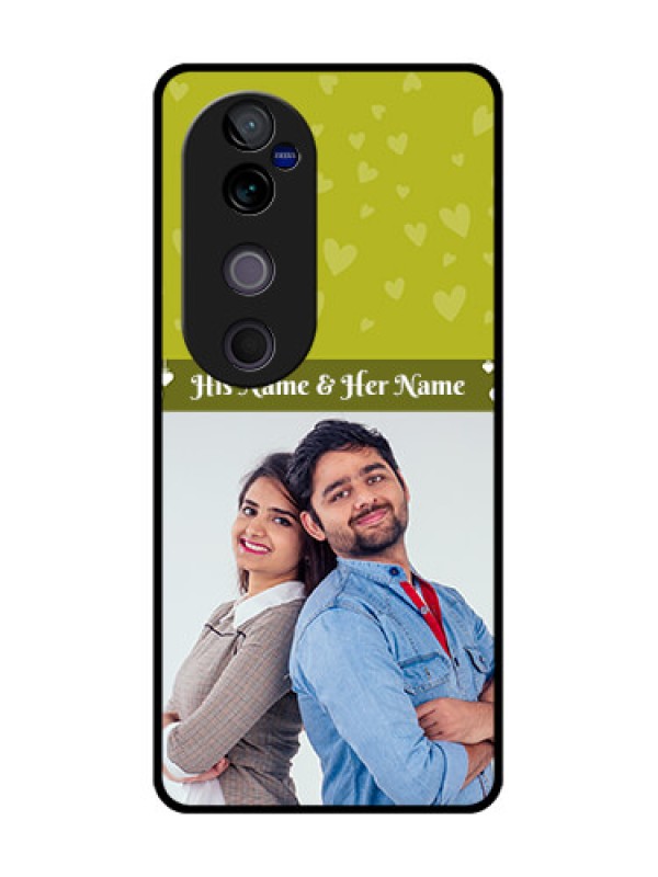 Custom Vivo V40 Pro 5G Custom Glass Phone CaseYou and Me Heart Design