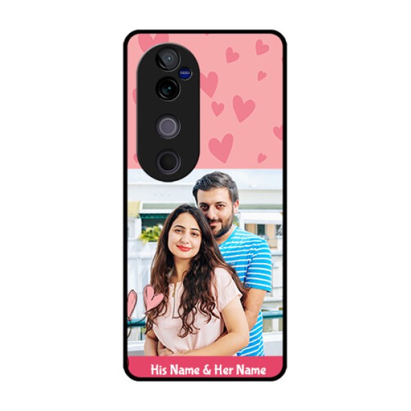 Vivo V40 Pro 5G Custom Glass Phone CaseLove Design Peach Color