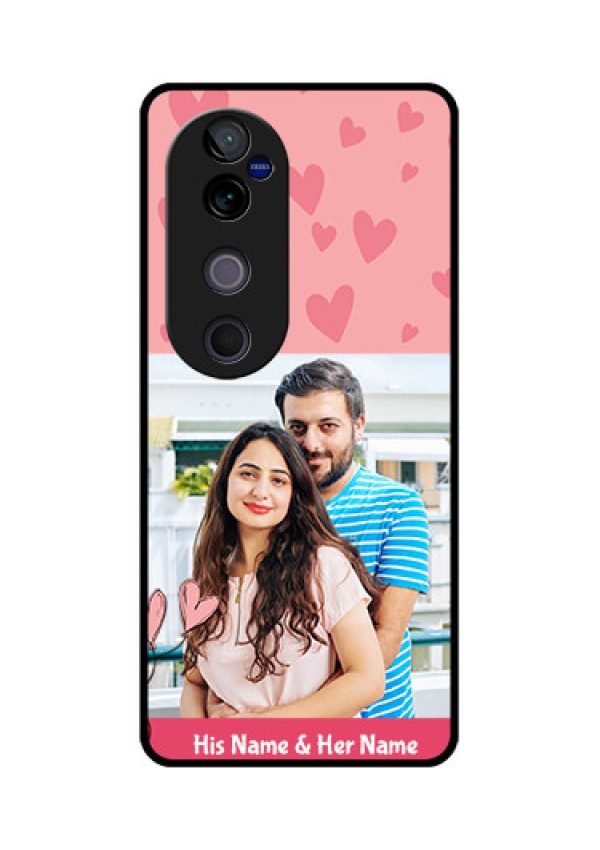 Vivo V40 Pro 5G Custom Glass Phone CaseLove Design Peach Color