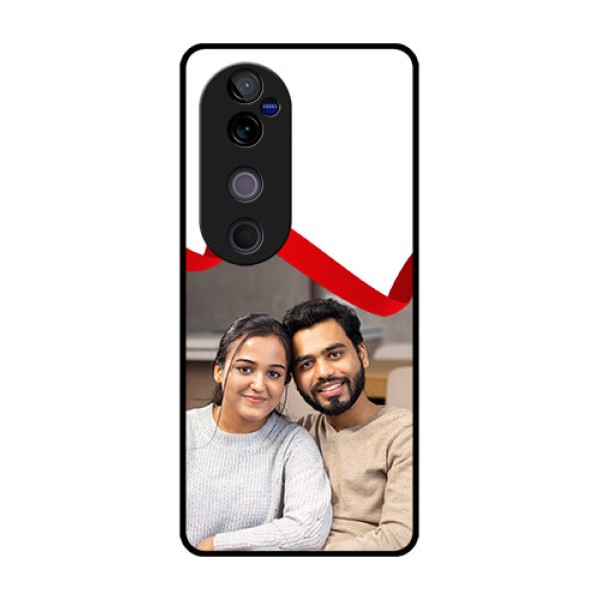 Vivo V40 Pro 5G Custom Glass Phone CaseRed Ribbon Frame Design