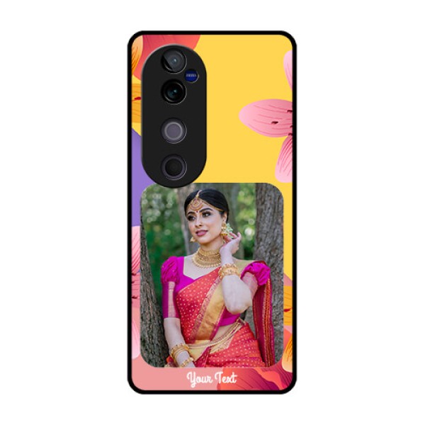 Vivo V40 Pro 5G Custom Glass Phone Case3 Image With Vintage Floral Design Vivo V40 Pro 5G Custom Glass Phone Case3 Image With Vintage Floral Design