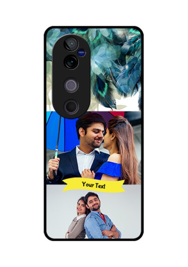 Vivo V40 Pro 5G Custom Glass Phone CaseImage With Boho Peacock Feather Design