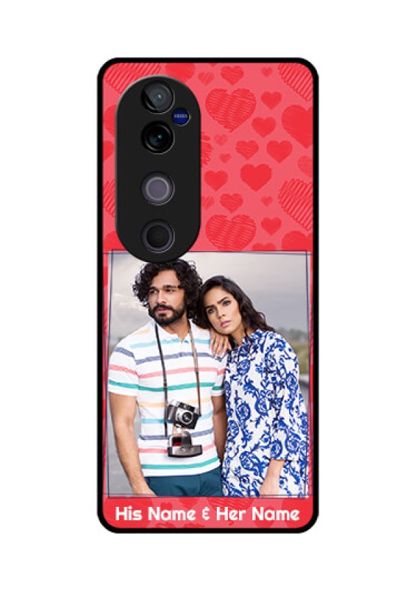 Vivo V40 Pro 5G Custom Glass Phone CaseWith Red Heart Symbols Design