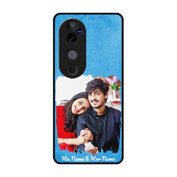 Vivo V40 Pro 5G Custom Glass Phone Case - Blue Color Vintage Design