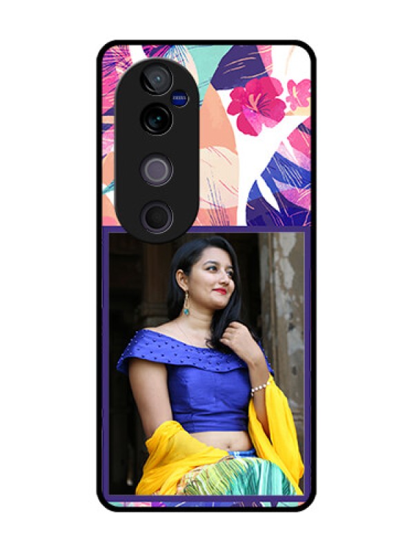 Custom Vivo V40 Pro 5G Custom Glass Phone CaseAbstract Floral Design