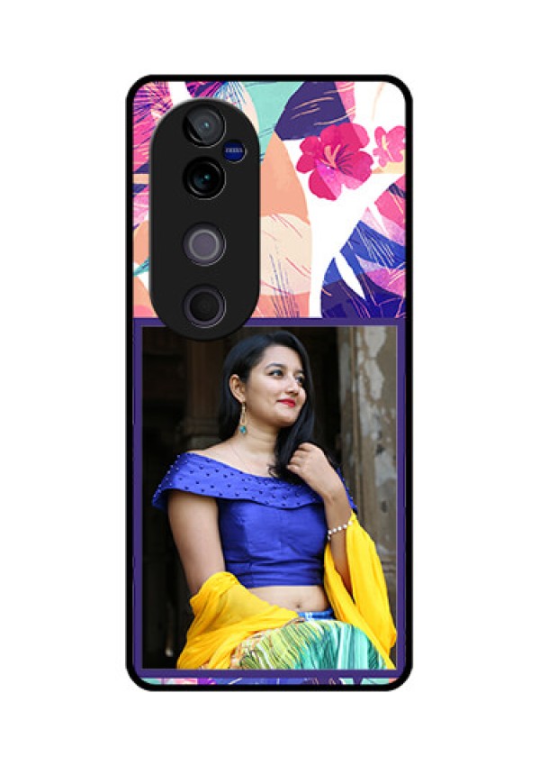 Vivo V40 Pro 5G Custom Glass Phone CaseAbstract Floral Design
