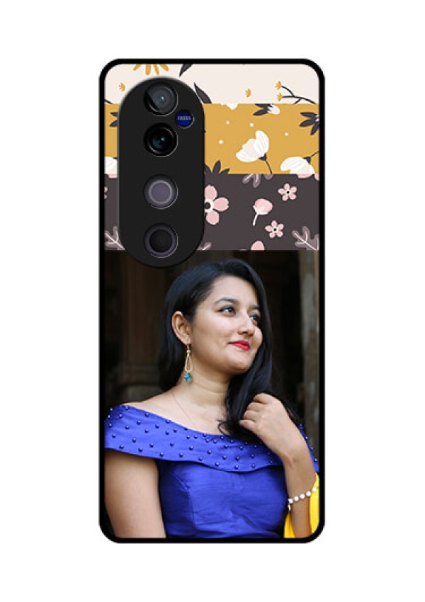 Vivo V40 Pro 5G Custom Glass Phone CaseStylish Floral Design