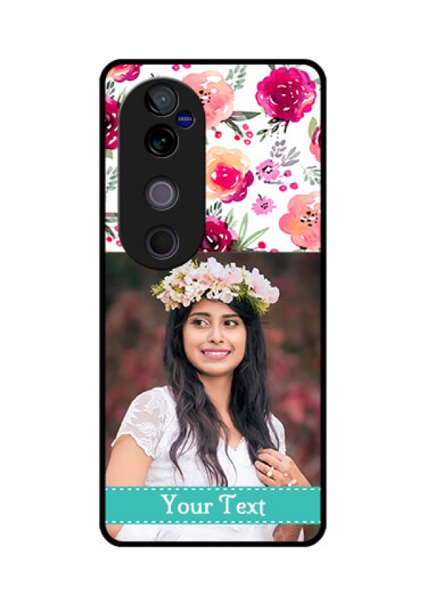 Vivo V40 Pro 5G Custom Glass Phone CaseWater Colors Floral Design