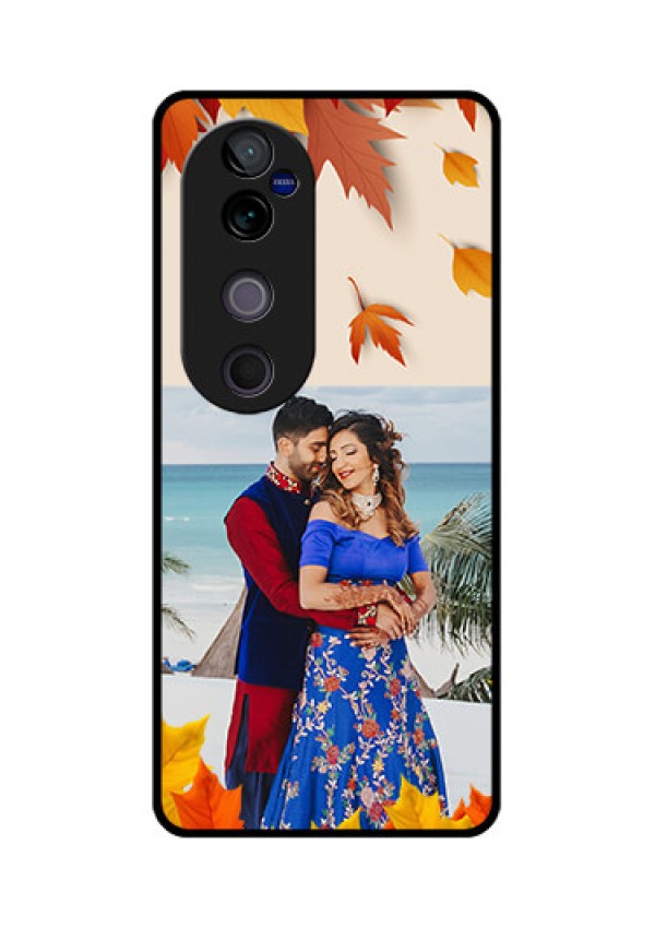 Vivo V40 Pro 5G Custom Glass Phone CaseAutumn Maple Leaves Design