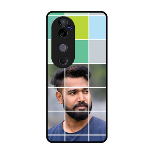 Vivo V40 Pro 5G Custom Glass Phone CaseWith White Box Pattern
