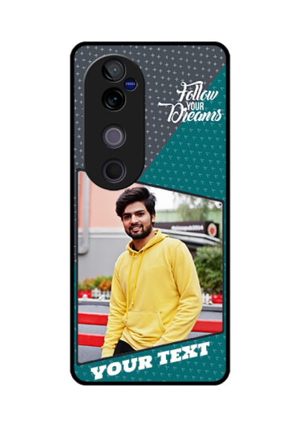 Vivo V40 Pro 5G Custom Glass Phone CaseBackground Pattern Design With Quote