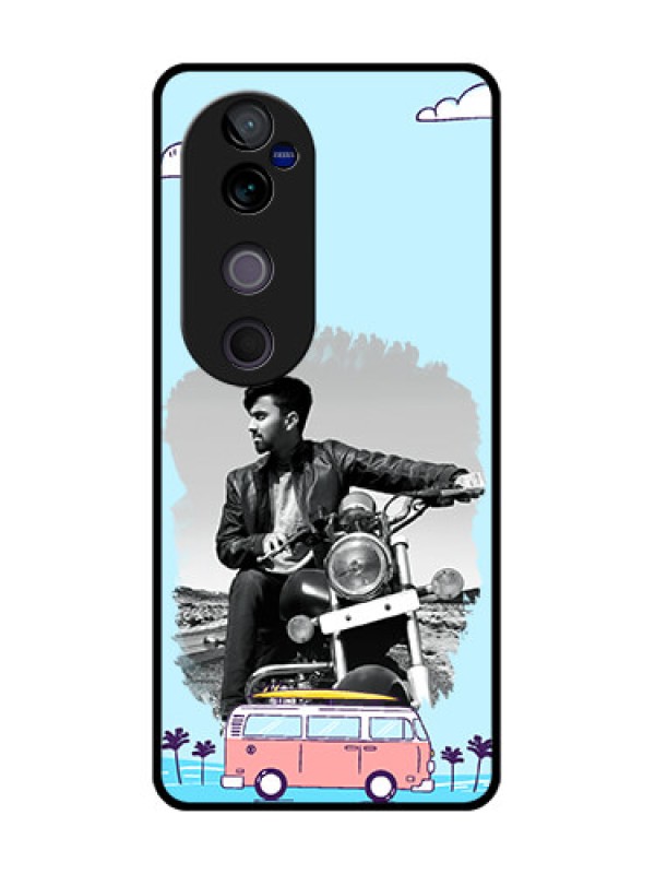 Custom Vivo V40 Pro 5G Custom Glass Phone CaseTravel and Adventure Design