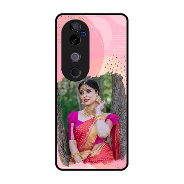 Vivo V40 Pro 5G Custom Glass Phone CaseGold Glitter Splash Design