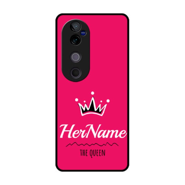 Vivo V40 Pro 5G Custom Glass Phone CaseQueen With Name Design Vivo V40 Pro 5G Custom Glass Phone CaseQueen With Name Design