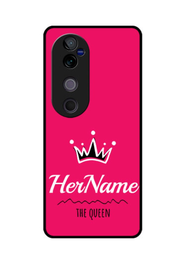 Vivo V40 Pro 5G Custom Glass Phone CaseQueen With Name Design