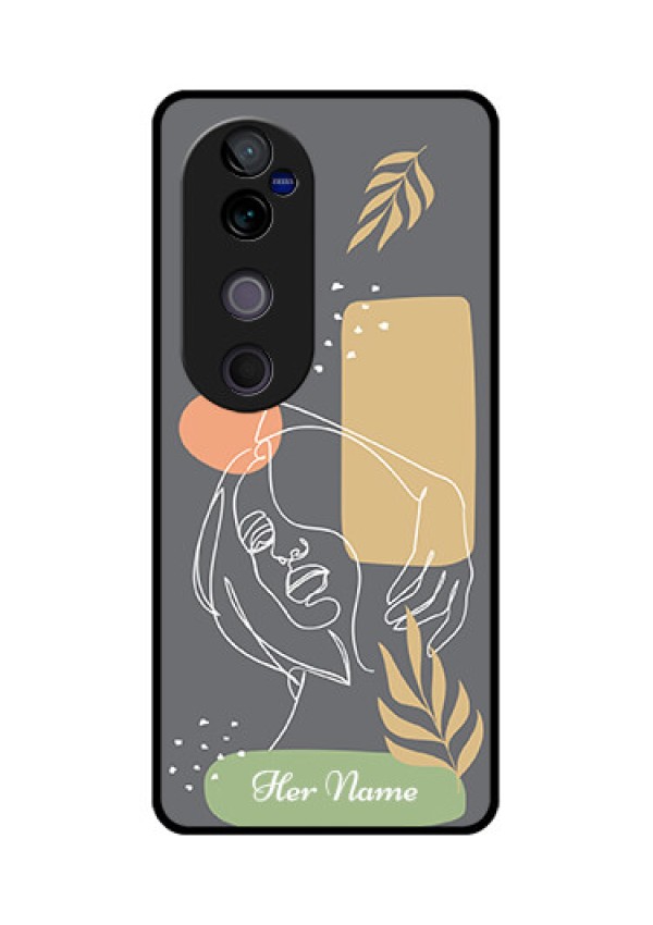 Vivo V40 Pro 5G Custom Glass Phone CaseGazing Woman Line Art Design