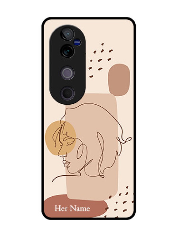 Custom Vivo V40 Pro 5G Custom Glass Phone CaseCalm Woman Line Art Design