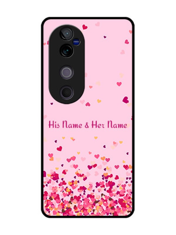 Custom Vivo V40 Pro 5G Custom Glass Phone CaseFloating Hearts Design