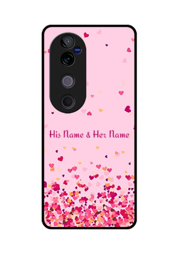 Vivo V40 Pro 5G Custom Glass Phone CaseFloating Hearts Design