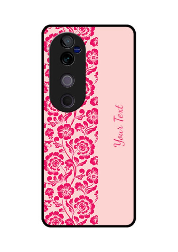 Vivo V40 Pro 5G Custom Glass Phone CaseAttractive Floral Pattern Design