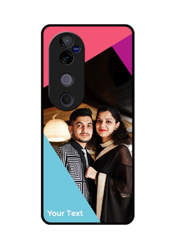 Vivo V40 Pro 5G Custom Glass Phone CaseStacked Triple Colour Design