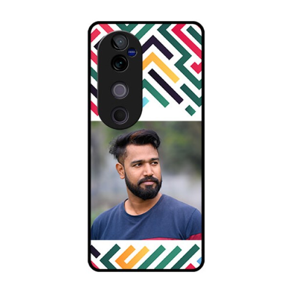 Vivo V40 Pro 5G Custom Glass Phone CaseColorful Maze Pattern Design