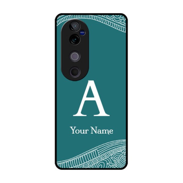 Vivo V40 Pro 5G Custom Glass Phone CaseLine Art Pattern With Custom Name Design Vivo V40 Pro 5G Custom Glass Phone CaseLine Art Pattern With Custom Name Design