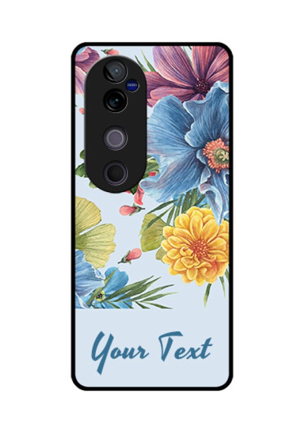 Vivo V40 Pro 5G Custom Glass Phone CaseStunning Watercolored Flowers Painting Design