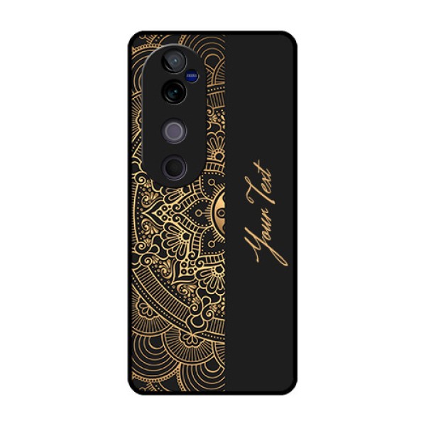 Vivo V40 Pro 5G Custom Glass Phone CaseMandala Art With Custom Text Design