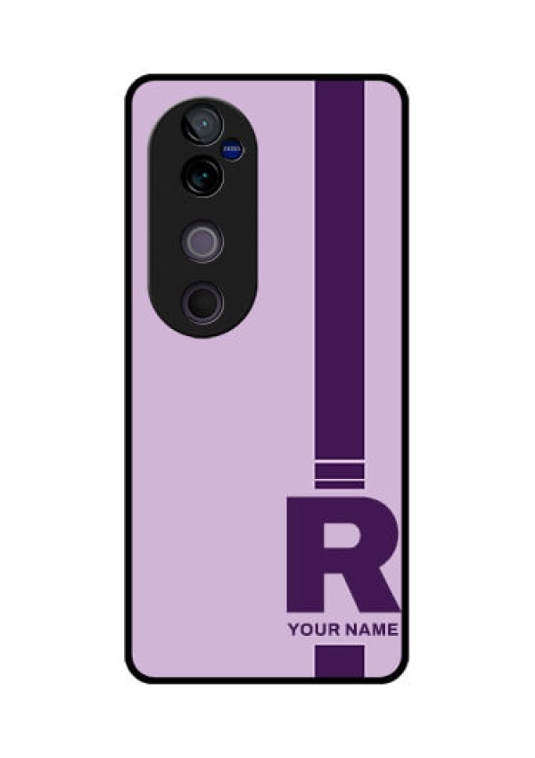 Vivo V40 Pro 5G Custom Glass Phone CaseSimple Dual Tone Stripe With Name Design