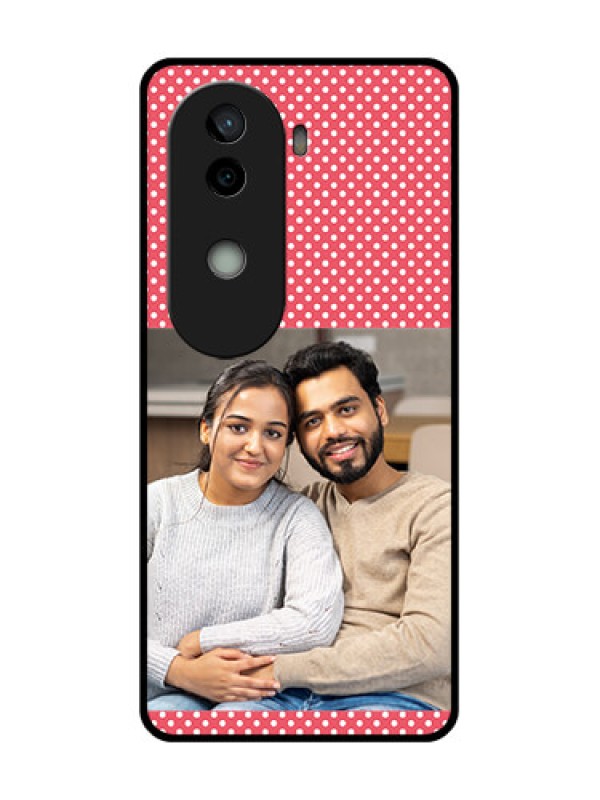 Custom Vivo V40e 5G Custom Glass Phone CaseWhite Dotted Design