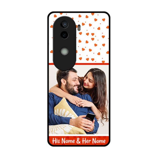 Vivo V40e 5G Custom Glass Phone CaseOrange Love Symbol Design