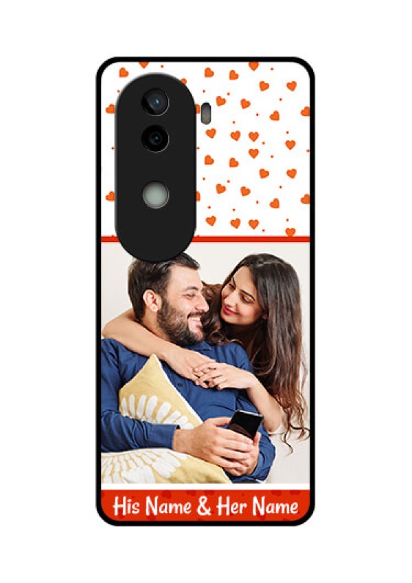 Vivo V40e 5G Custom Glass Phone CaseOrange Love Symbol Design