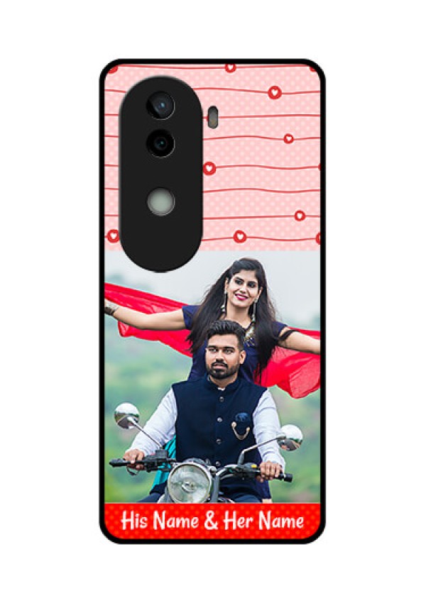 Vivo V40e 5G Custom Glass Phone CaseRed Pattern Case Design