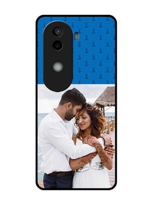 Custom Vivo V40e 5G Custom Glass Phone CaseBlue Anchors Design