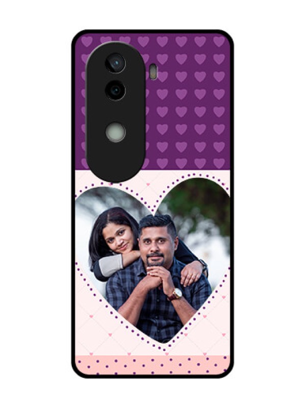 Custom Vivo V40e 5G Custom Glass Phone CaseViolet Love Dots Design