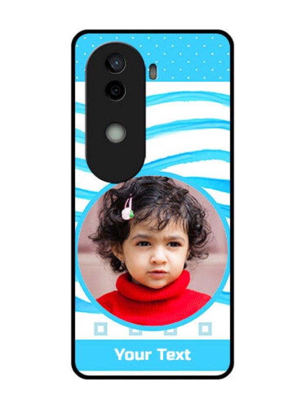 Custom Vivo V40e 5G Custom Glass Phone CaseSimple Blue Case Design