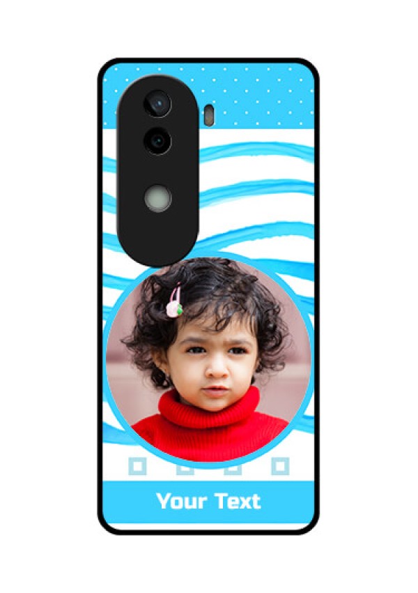 Vivo V40e 5G Custom Glass Phone CaseSimple Blue Case Design