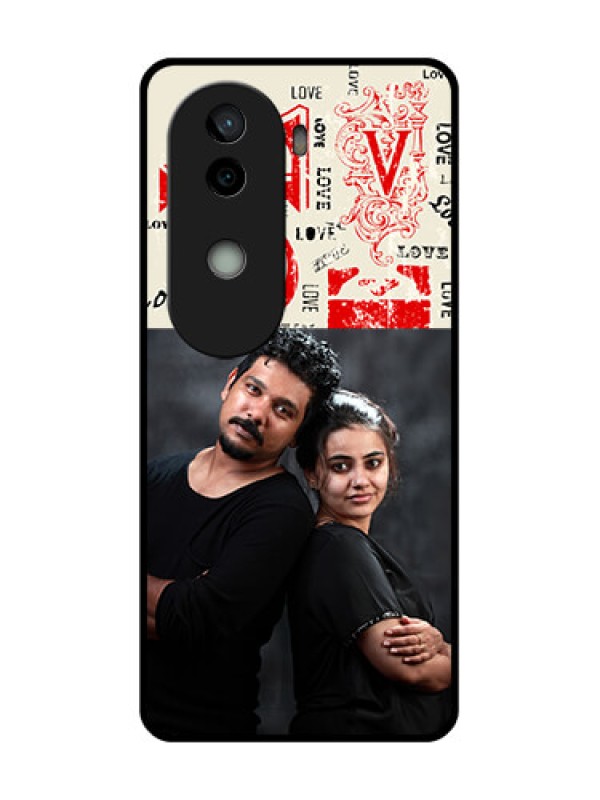 Custom Vivo V40e 5G Custom Glass Phone CaseTrendy Love Design Case