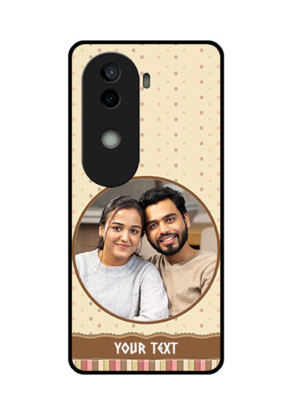 Vivo V40e 5G Custom Glass Phone CaseBrown Dotted Mobile Case Design