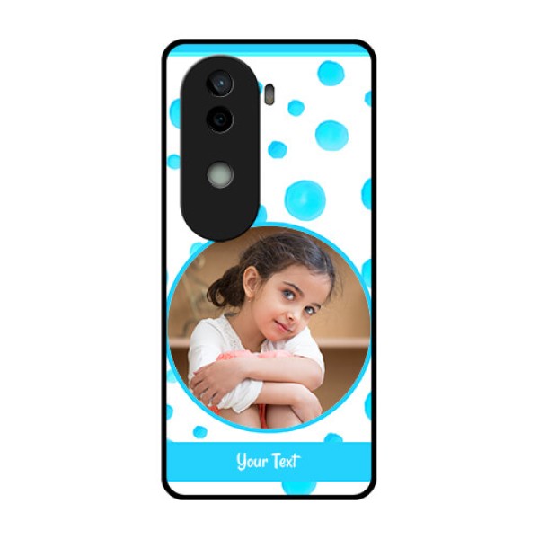 Vivo V40e 5G Custom Glass Phone CaseBlue Bubbles Pattern Design