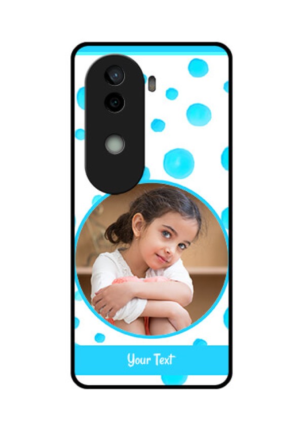 Vivo V40e 5G Custom Glass Phone CaseBlue Bubbles Pattern Design
