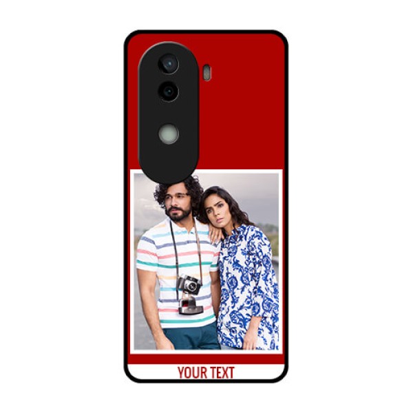 Vivo V40e 5G Custom Glass Phone CaseRed Color Design