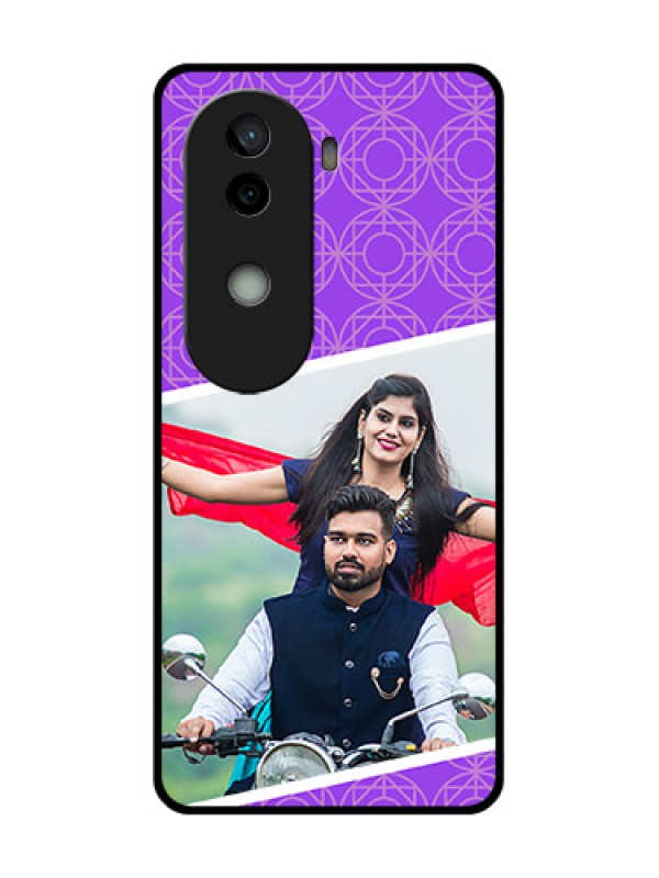 Custom Vivo V40e 5G Custom Glass Phone CaseViolet Color Pattern Design