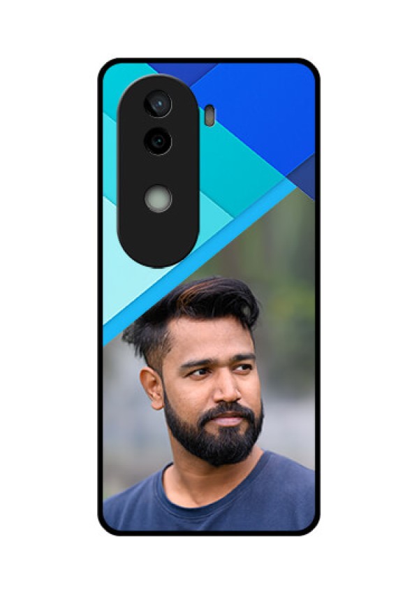 Vivo V40e 5G Custom Glass Phone CaseBlue Pattern Design