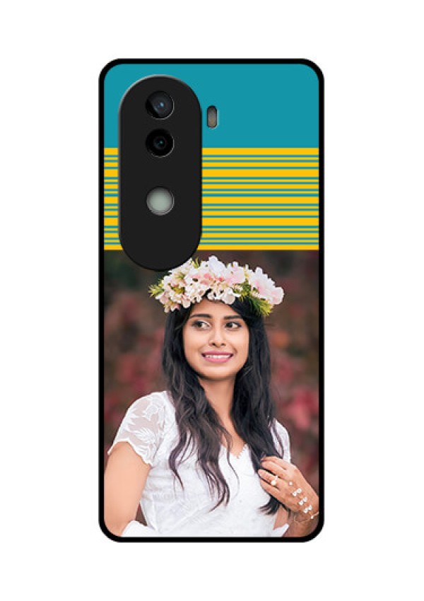 Vivo V40e 5G Custom Glass Phone CaseYellow and Blue Design