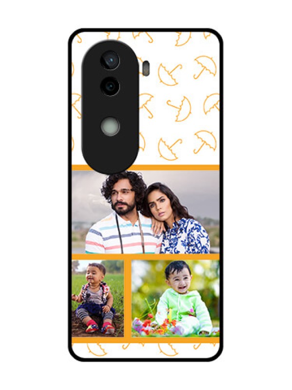 Custom Vivo V40e 5G Custom Glass Phone CaseYellow Pattern Design