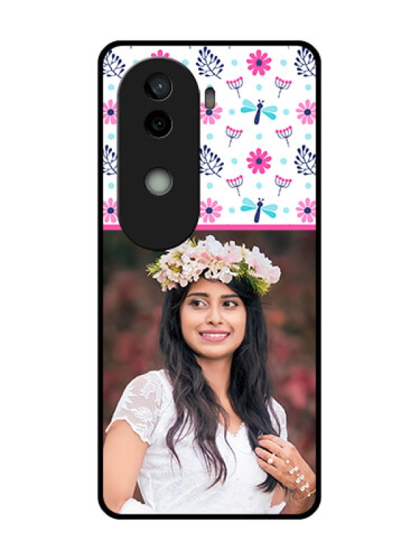 Custom Vivo V40e 5G Custom Glass Phone CaseColorful Flower Design